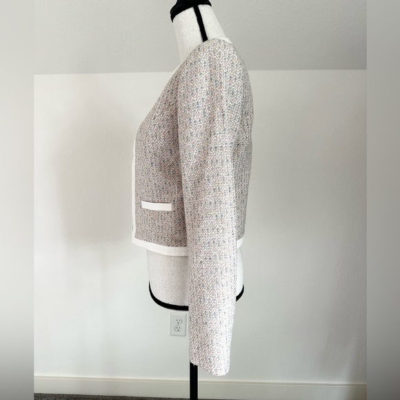 Cynthia Rowley Colorful Metallic Tweed Cropped Bolero Womens Blazer Size Small - Picture 2 of 14